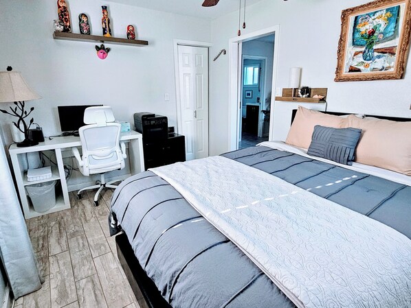 Bedroom with workstation