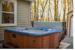 Relax in our privately situated hot tub