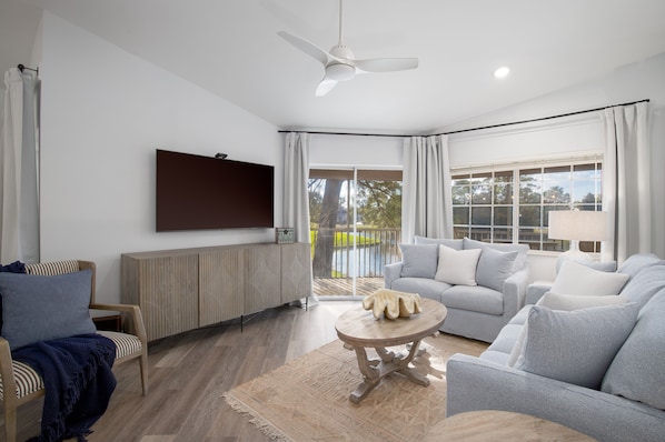 Living Area - Living Area overlooking Baytowne Golf Course, Hole 5 & Lake. All new furnishings.