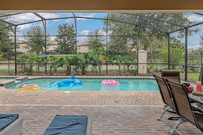 Relax in your own private pool and spa! Don't forget to ask about pool heat! 