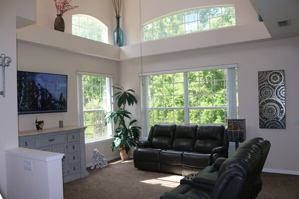 Bright and open living room with tons of natural light.