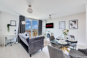 Open plan living room and dining area