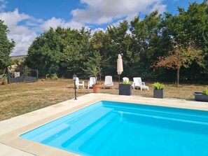 Steps into the 8m by 4m pool which is 1.5m deep ,refreshingly cool