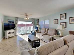 Living Room - TV and Balcony Access