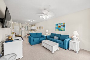 Sink into these comfy sofas and enjoy a family movie night.