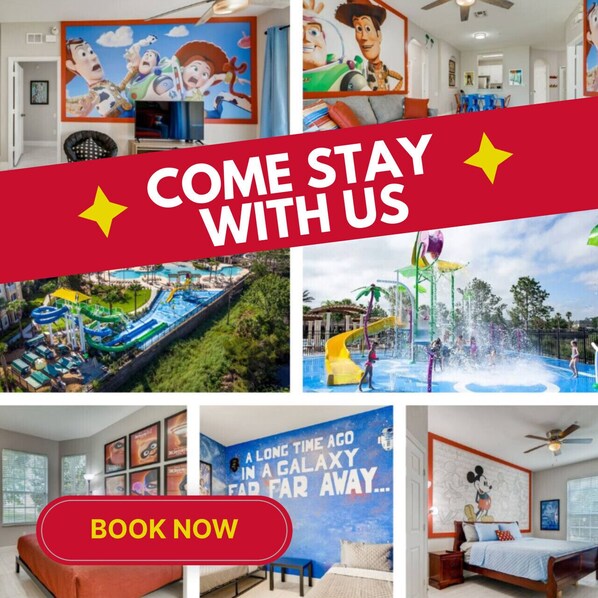 Enjoy fun-themed rooms and access to amazing resort amenities for the perfect getaway!