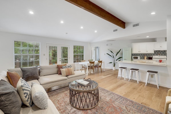 Living room and kitchen