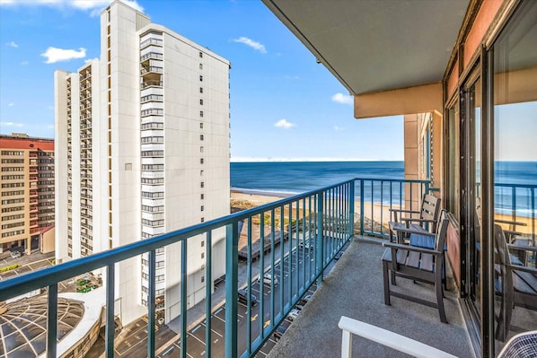 Spectacular View From Balcony Toward Beach & Ocean