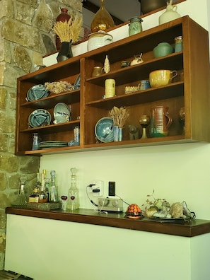 Pottery Display in Dining Room