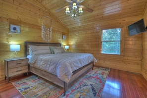 Have sweet dreams in the king sized bed in the upstairs bedroom.