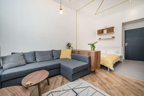Sofa and double bed