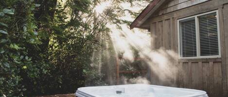 Hot tub on the back deck