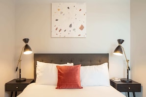 Your studio features a fabulous queen-size bed with a memory foam mattress