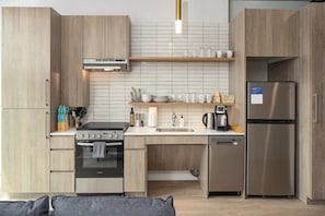 Your Kasa offers a full kitchen, so let out your inner gourmet