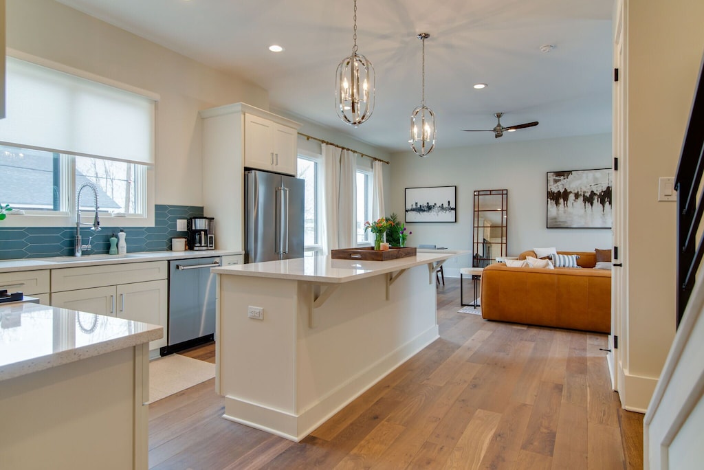 An open concept kitchen and living space!