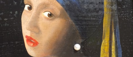 Peinture de la Jeune fille à la perle de Johannes Vermeer (reproduction)