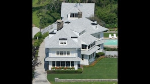 Aerial of Home, from the water 