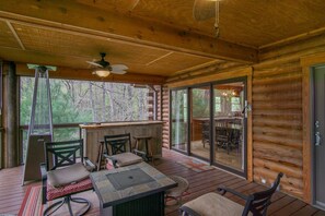 Screened porch with Torch heaters