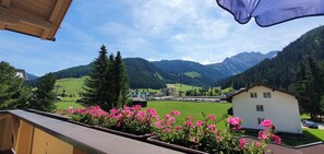 Ausblick aus dem Balkon, links ist die Isskogelbahn