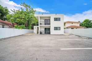 Each unit has 1 designated parking spot for the guests to use.