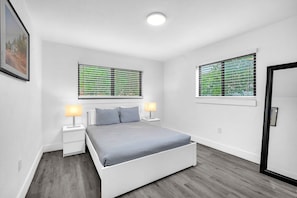 Each bedroom is furnished with cozy beds and freshly laundered sheets.