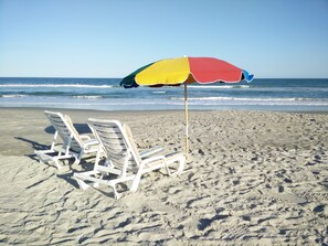 The beach is clean and beautiful, the sand is really fine. 