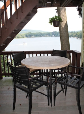 Relax with your morning coffee or evening cocktails overlooking Goodyear Lake from your private deck