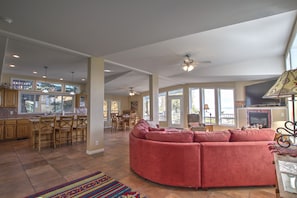 Large living room and kitchen