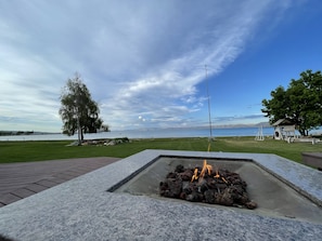 Unbeatable views from the propane fire pit
