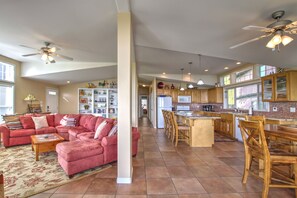 Large living room and kitchen