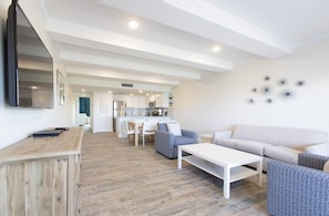Stylish living room. Exact unit will be assigned upon arrival. Views, colors and decor may vary.