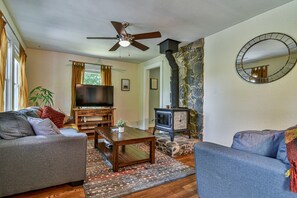 Ample seating in our cozy living room