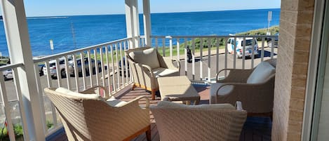 Relaxed wrap around balcony area - uninterrupted east and north views of ocean