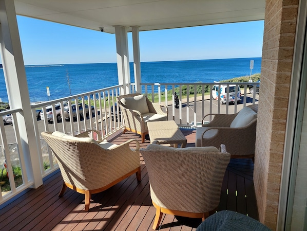 Relaxed wrap around balcony area - uninterrupted east and north views of ocean