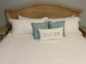 Updated primary bedroom king size bed