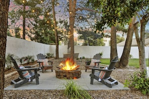 Backyard Sitting area by firepit