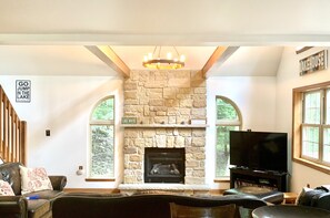 Cozy gas fireplace