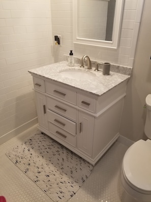 Newly finished master suite bathroom /walk in shower! All tile! 