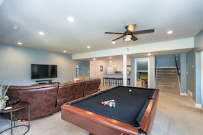 Pool table in lower level