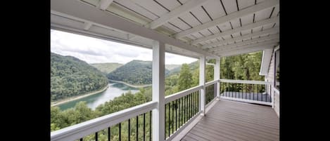 Beautiful lake view from the wraparound porch!