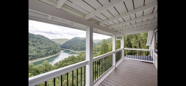 Beautiful lake view from the wraparound porch!