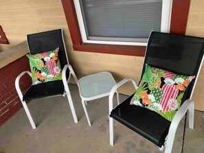 The porch area.