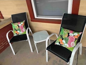 The porch area.