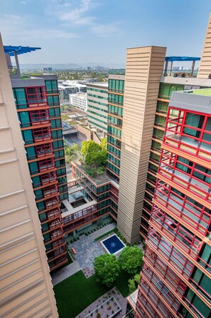 Tower courtyard, rooftop view.