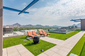 Rooftop lounge area. 