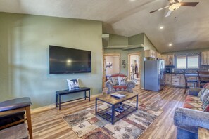 Relaxing living area with 65" TV