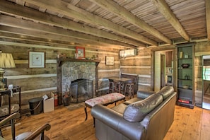 Living Room | Wood-Burning Fireplace