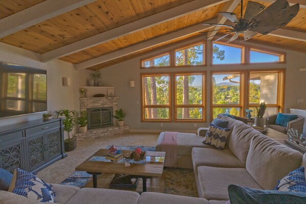 Enjoy the lake views from our family room