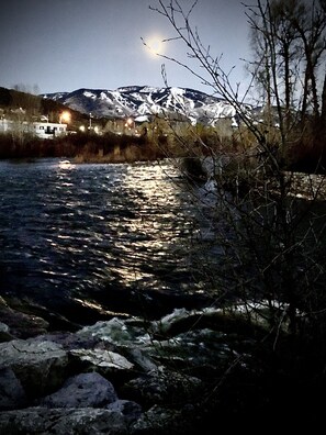 Enchanting sunset on the Yampa away from ski condo madness! Trust me on this!