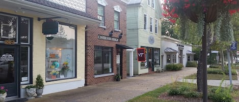 Condo is on the second floor of the brick building...